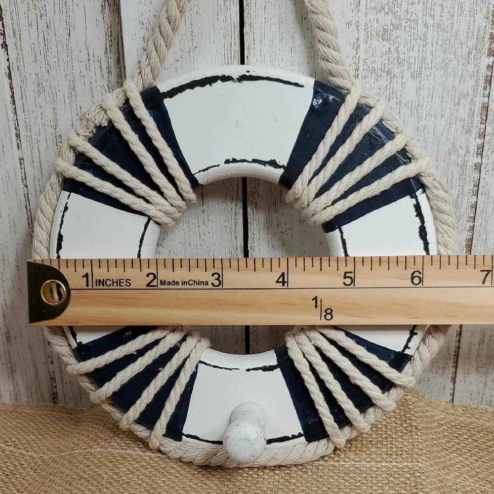 Wood Life Preserver Wall Decor Nautical Beach Coastal Wall Hanging & Wood Fish
